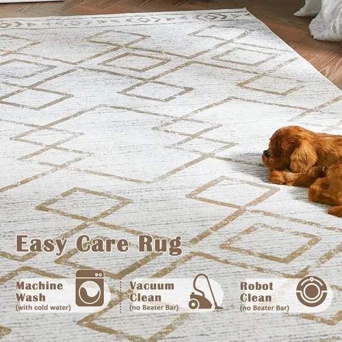 Vista 371 de jinchan Alfombra marroquí de pasillo 2x6 - Alfombra de pasillo lavable a máquina para cocina, alfombra moderna geométrica suave de pelo bajo