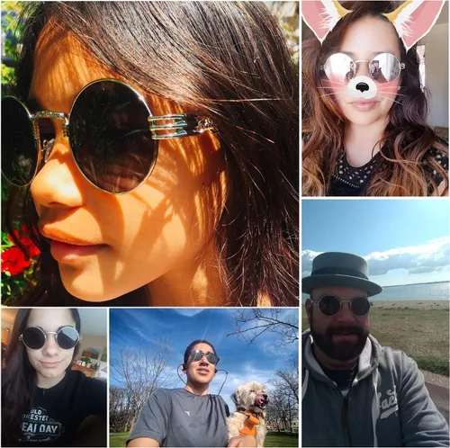 Vista 6 de Dollger Gafas de sol redondas Steampunk con marco de metal