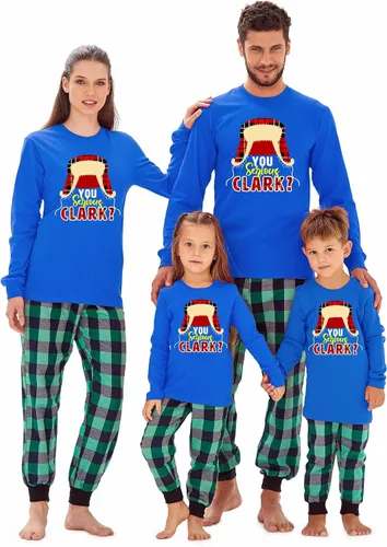 Vista 9 de Camiseta familiar de manga larga con texto en inglés "You Serious Clark Christmas" Top - Athletic Heather