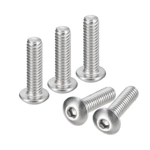 Vista 25 de Uxcell tornillos de cabeza de botón #8-32x1, 20 unidades, pernos hexagonales de acero inoxidable 304, tornillos de rosca completa con cabeza
