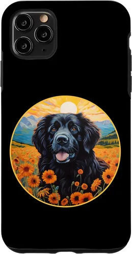 Vista 11 de Funda para iPhone 15 Linda Terranova Perro Colorido Flor Montaña Puesta de Sol Newfie