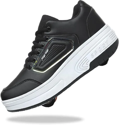 Vista 19 de Zapatos para niños con ruedas - 4 en 1 Zapatos con ruedas iluminados con luces LED recargables por USB para regalos de Navidad y escuela