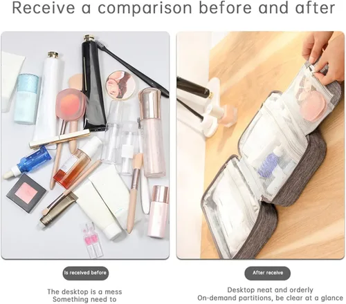 Vista 5 de Juego de neceser para mujer, para accesorios, bolsa de maquillaje, artículos de tocador de agua, contenedor de champú, artículos de aseo