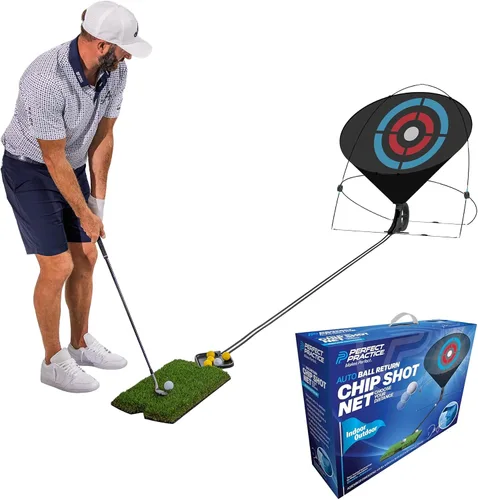 Vista 11 de Perfect Practice Putting Mat & Golf Chipping Net - Indoor Golf Training Aid Indoor putting green and chip shot practice, crystal velvet turf