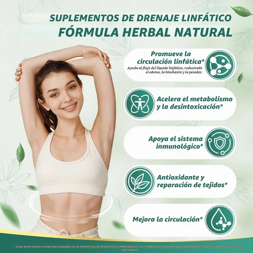 Vista 3 de Suplemento de drenaje linfático 21 en 1 300 cápsulas blandas