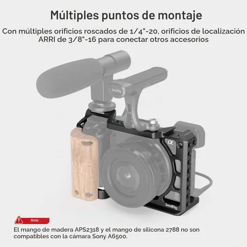 Vista 8 de SmallRig - Soporte de jaula de cámara de aleación de aluminio para Sony