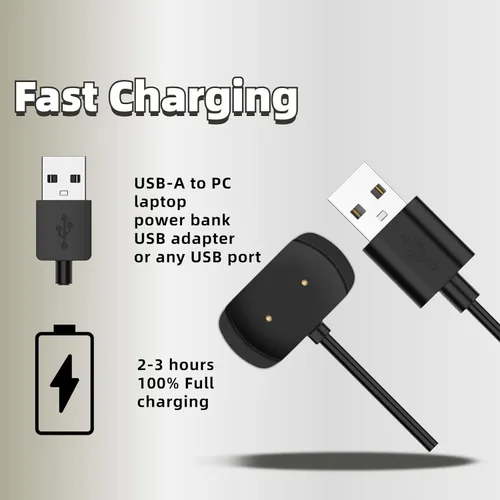 Vista 5 de Paquete de 2 cables de cargador para Amazfit GTR 2 / 2e / Mini, compatible con GTS 2 / 2e / GTS 4 Mini/Bip 5 / Bip 3 Pro/Bip U Pro Charger, cable