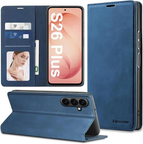 Vista 22 de Funda de piel con tapa para Samsung Galaxy Z Flip 3, con protección de bisagra, delgada y magnética tipo cartera [1 tarjetero], funda protectora a