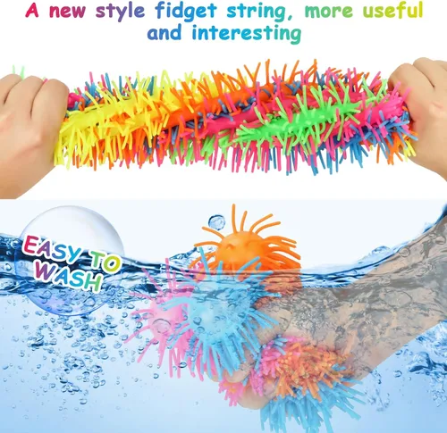 Vista 2 de Paquete de 5 pulseras blandas para ansiedad, juguetes blandos, banda mullida de silicona sensorial para niños y adultos