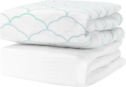 Vista 12 de Newton Baby Sábana bajera ajustable de doble capa para cuna (paquete de 2), ultra transpirable y suave, gasa orgánica, se adapta a todas las cunas
