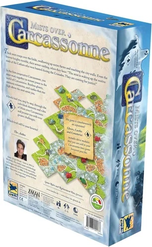 Vista 3 de Juego de mesa Mists Over Carcassonne Juego de estrategia de construcción de territorios Juego familiar cooperativo para niños y adultos A