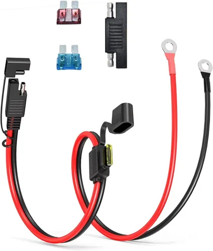 Vista 12 de ELFCULB Cable de extensión de enchufe de alimentación SAE a conector SAE, puerto de pared lateral SAE de montaje en panel de 14 AWG de 2 pies