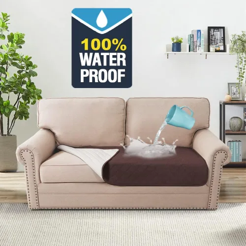 Vista 3 de Fundas de cojín 100% impermeables para sofá de cama de perro, protector de sofá seccional para mascotas, protector antideslizante de muebles