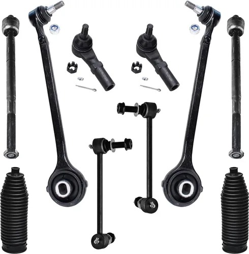 Vista 121 de Detroit Axle - Kit de suspensión delantera de 10 piezas para Jeep 2002-2004