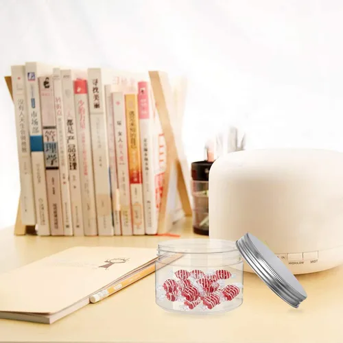 Vista 2 de Rocutus Paquete de 12 tarros de plástico transparente con tapas de rosca, recipientes de plástico de boca ancha recargables para almacenamiento