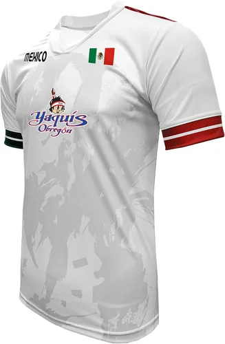 Vista 2 de Jersey México Yaquis de Obregon 100% poliéster blancogris_fabricado en México