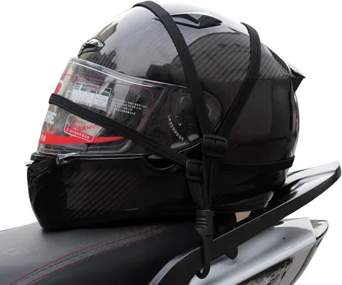 Vista 8 de Cuerda elástica, correa retráctil para llevar el casco como equipaje en la motoKangnice 2 ganchos