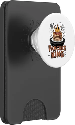 Vista 8 de Pancake King Funny Breakfast Lover BBQ Barbacoa Hombres Mujeres PopSockets Adhesivo PopGrip