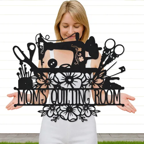 Vista 41 de Letrero de metal personalizado para máquina de coser, arte de pared personalizado para habitación, para mamá, abuela, nana, mimi, alcantarillas