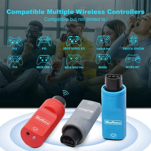 Vista 2 de BITFUNX BlueRetro N64 Wireless Controller Adapter - Support Firmware Upgrade, Dual-Mode BT, Keymap Configuration, Compatible with PS3PS4PS5,Xbox One