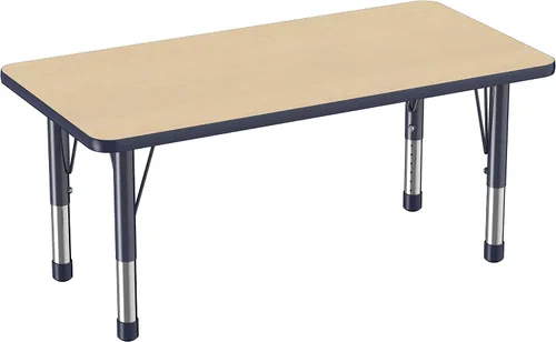 Vista 97 de FDP - Mesa rectangular para actividades escolares y aulas (24 x 36 pulgadas), patas gruesas para niños pequeños, altura ajustable de 15 a 24