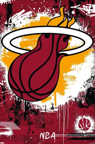 Vista 11 de Trends International NBA Miami Heat - Póster de pared con logotipo Maximalist 23