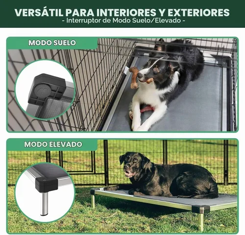 Vista 5 de FXW TitanNest Cama Elevada para Perros a Prueba de Masticación, Catre Elevado para Uso en Interiores/Exteriores/Camping, Cama Acolchada