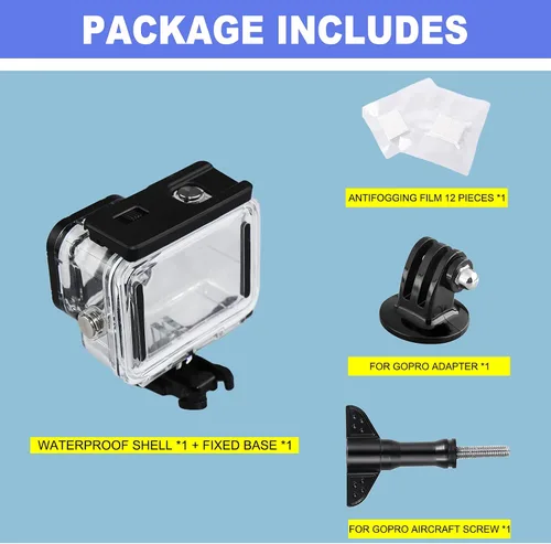 Vista 7 de Carcasa impermeable para GoPro Hero11 10 9 Max Lens Mod, carcasa protectora de buceo subacuático 40M con accesorios de soporte