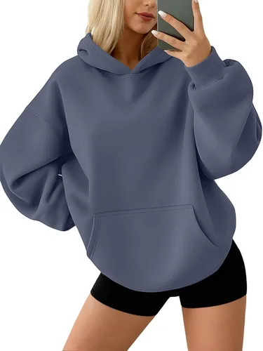 Vista 14 de AUTOMET Sudaderas con capucha de forro polar de gran tamaño para mujer, ropa de otoño Rosa