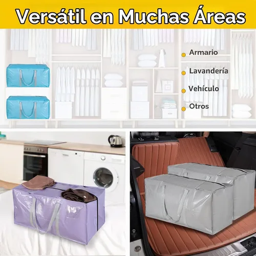 Vista 7 de Bolsas de mudanza extra grandes resistentes con asas extra largas, incluye correas de mochila, fácil almacenamiento para ahorrar espacio