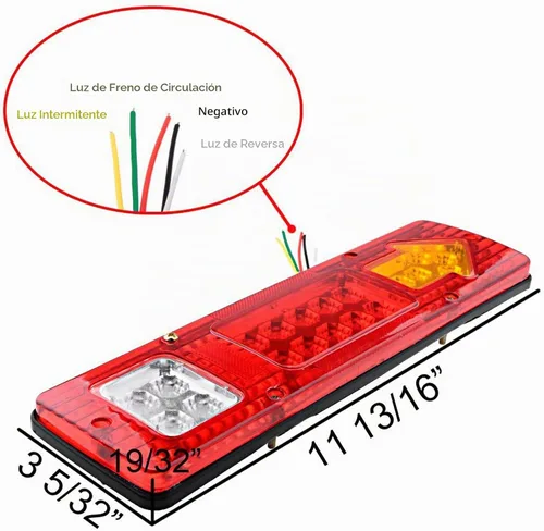 Vista 5 de RV 19 luces LED traseras de remolque rojo blanco ámbar integrado señal de giro lámpara de funcionamiento para ATV camión (12V) 2