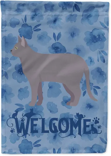 Vista 164 de Caroline's Treasures CK4813CHF - Bandera de bienvenida con gato abisinio azul, manga grande, para porche, para colgar en la pared, poliéster