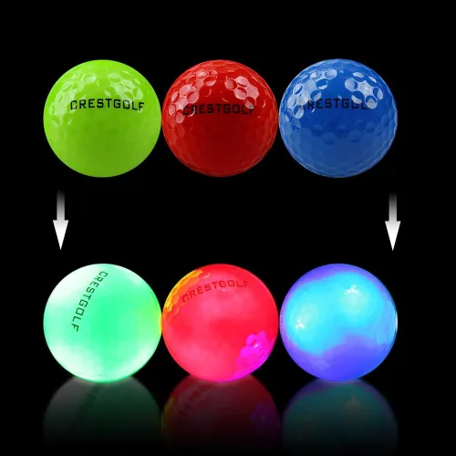 Vista 5 de Crestgolf Glow in The Dark Golf Balls with Glow Tees, Super Bright Light Up LED Balls with 12-Minute Reset Timer, Fun Gift for Men and Women