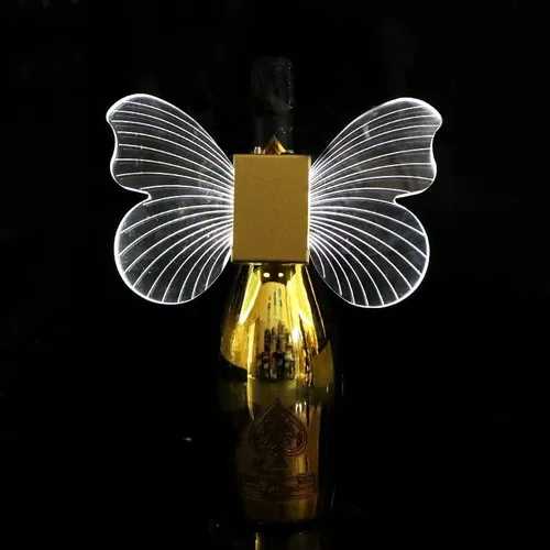 Vista 6 de Luces nocturnas de mariposa LED estroboscópica, bastón estroboscópico champán, luz de destello de luz de servicio para botella de servicio para bar