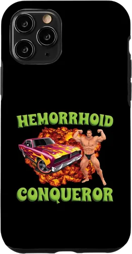 Vista 27 de iPhone 16 Hemorrhoid Conqueror Funny Meme Extraño Ofensivo Cringe Broma Caso