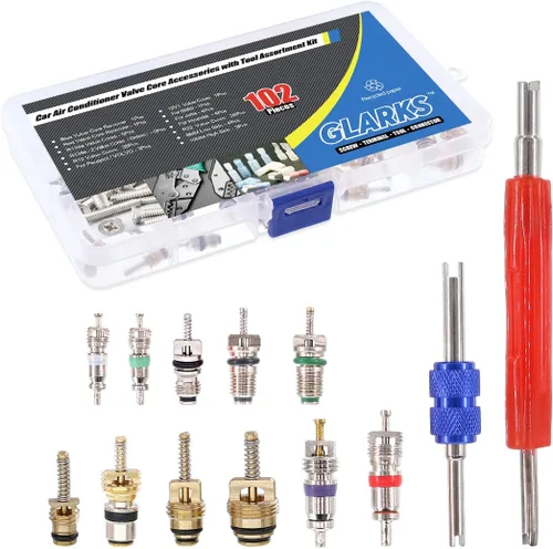 Vista 8 de Glarks 36 piezas de aire acondicionado de coche núcleo de válvula Schrader núcleos accesorios A/C R12 R134a válvula de neumático de refrigeración