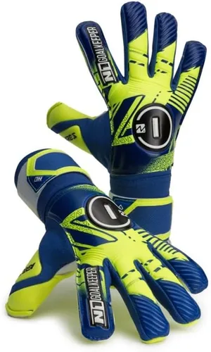 Vista 6 de N1 Goalkeeper gloves Ares Kids. Guantes de fútbol juvenil con corte Ergoroll y palma de látex alemana. Guantes de portero de fútbol para niños