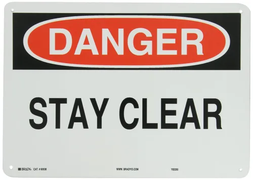 Vista 2 de Brady Negro y Rojo sobre Blanco "Peligro/stay clara Lavadora y Operacional Sign, 1