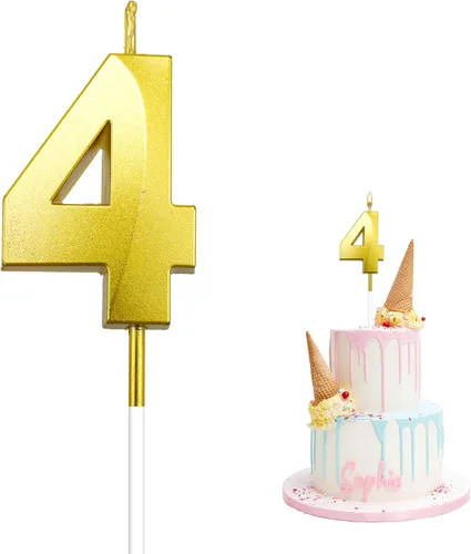Vista 13 de Velas de cumpleaños para pasteles, velas de cumpleaños número 1 doradas, velas de números de feliz cumpleaños, velas de números para decoración
