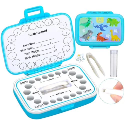 Vista 9 de Soportes de dientes para recuerdo de niños, caja de recuerdo de dientes de bebé, protector de dientes, contenedor de dientes para dientes perdidos
