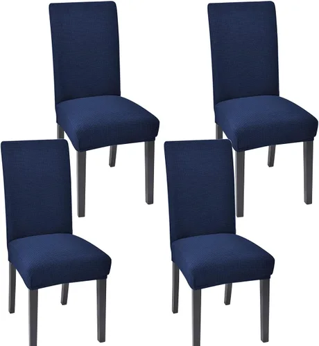 Vista 15 de Juego de 4 fundas para sillas de comedor y cocina, fundas para sillas de comedor, color negro