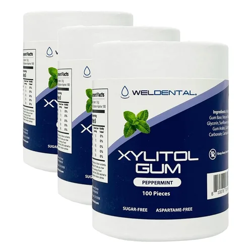 Vista 4 de Weldental Goma de xilitol, tubo de cartón 100 unidades Canela