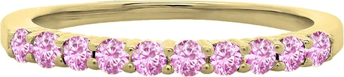 Vista 2 de Dazzlingrock Collection Round Gemstone or Diamond Stackable Wedding Band for Women in Solid Gold