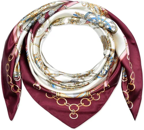 Vista 13 de corciova - Bufanda cuadrada grande para mujer, diadema sedosa para cabello rizado, lazo para dormir por la noche, bandana a la moda, 35 x 35