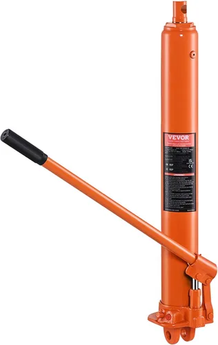 Vista 17 de VEVOR Gato hidráulico de brazo largo, con bomba de pistón individual y base de horquilla, recogedor manual de cereza con mango, para grúas