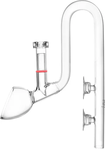 Vista 12 de Tubo de lirio de vidrio para acuario para filtro de tanque de peces, desnatador de superficie de flujo de salida único, protege peces y camarones.
