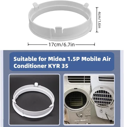 Vista 5 de GLOGLOW - Conector de manguera de aire acondicionado, adaptador de interfaz de conducto de escape ajustable ABS para aire acondicionado móvil 1.5P