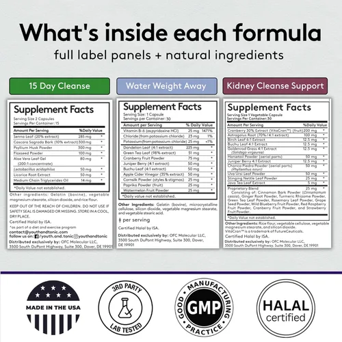 Vista 8 de Youth & Tonic Apoyo completo de desintoxicación multiórgano: limpiador de colon y desintoxicación intestinal de 15 días, limpieza renal, equilibrio
