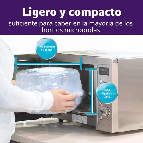 Vista 8 de Philips AVENT Esterilizador de vapor de microondas para biberones, chupetes, tazas y más, SCF281/05