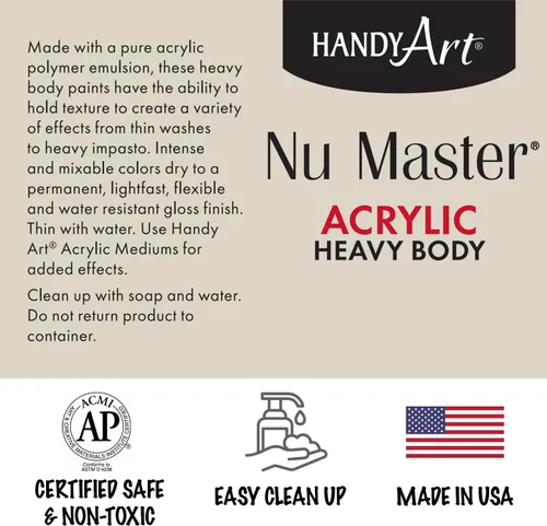 Vista 4 de Handy Art Nu Master - Pintura acrílica de cuerpo pesado, 8 onzas, carmesí Alizarin